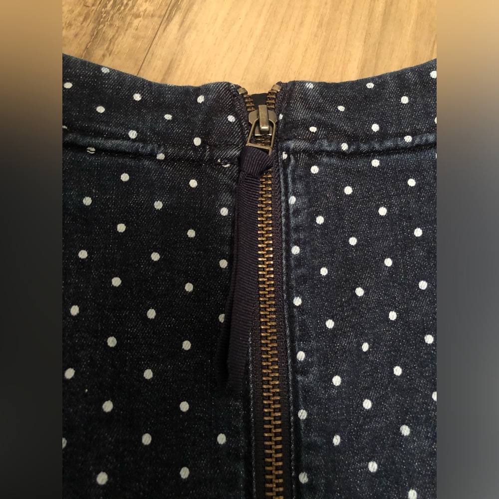 Boden Navy and White Polka Dot Denim Dress Size 10 - Picture 6 of 8